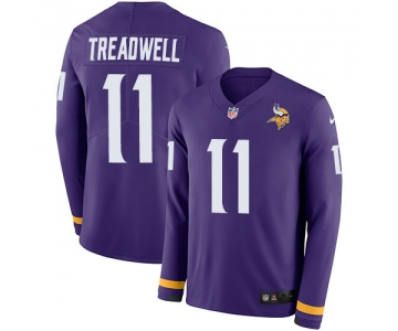 Nike Vikings 11 Laquon Treadwell Purple Team Color Men's Stitched NFL Limited Therma Long Sleeve Jersey
