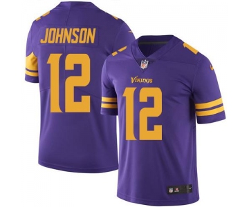 Nike Vikings #12 Charles Johnson Purple Men's Stitched NFL Limited Rush Jersey