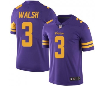 Nike Vikings #3 Blair Walsh Purple Men's Stitched NFL Limited Rush Jersey