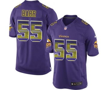 Nike Vikings #55 Anthony Barr Purple Team Color Men's Stitched NFL Limited Strobe Jersey