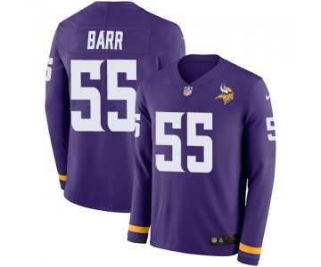 Nike Vikings 55 Anthony Barr Purple Team Color Men's Stitched NFL Limited Therma Long Sleeve Jersey