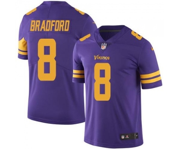 Nike Vikings #8 Sam Bradford Purple Men's Stitched NFL Limited Rush Jersey