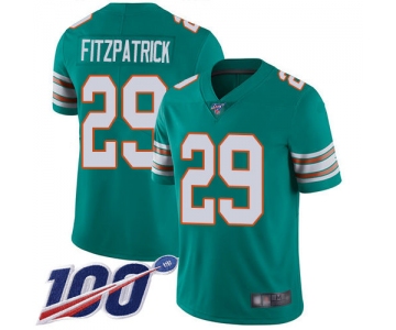 Dolphins #29 Minkah Fitzpatrick Aqua Green Alternate Men's Stitched Football 100th Season Vapor Limited Jersey