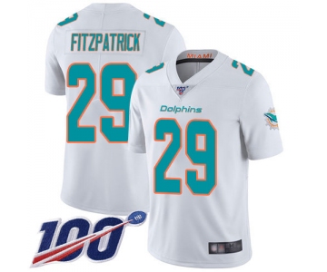 Dolphins #29 Minkah Fitzpatrick White Men's Stitched Football 100th Season Vapor Limited Jersey