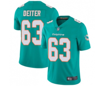 Dolphins #63 Michael Deiter Aqua Green Team Color Men's Stitched Football Vapor Untouchable Limited Jersey