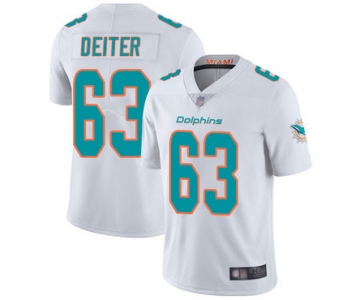 Dolphins #63 Michael Deiter White Men's Stitched Football Vapor Untouchable Limited Jersey