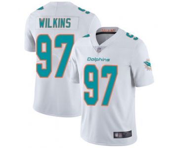 Dolphins #97 Christian Wilkins White Men's Stitched Football Vapor Untouchable Limited Jersey