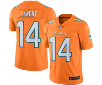 Men's Miami Dolphins #14 Jarvis Landry Nike Orange Color Rush Limited Jersey
