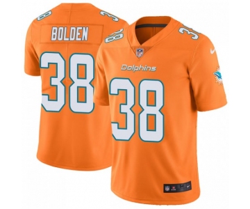 Men's Miami Dolphins #38 Brandon Bolden Nike Limited Color Rush Orange Jersey