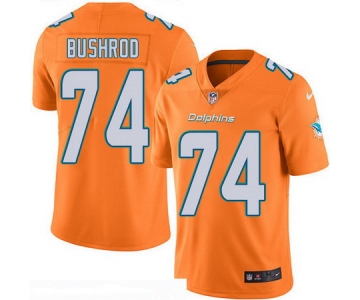 Men's Miami Dolphins #74 Jermon Bushrod Orange 2016 Color Rush Stitched NFL Nike Limited Jersey