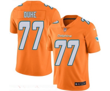 Men's Miami Dolphins #77 Adam Joseph Duhe Retired Orange 2016 Color Rush Stitched NFL Nike Limited Jersey
