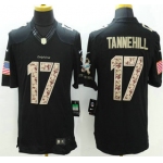 Miami Dolphins #17 Ryan Tannehill Nike Salute to Service Nike Black Limited Jersey