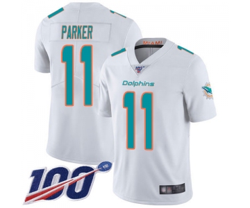 Nike Dolphins #11 DeVante Parker White Men's Stitched NFL 100th Season Vapor Limited Jersey