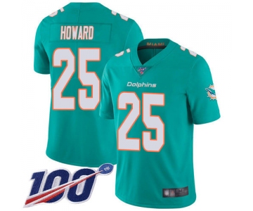 Nike Dolphins #25 Xavien Howard Aqua Green Team Color Men's Stitched NFL 100th Season Vapor Limited Jersey