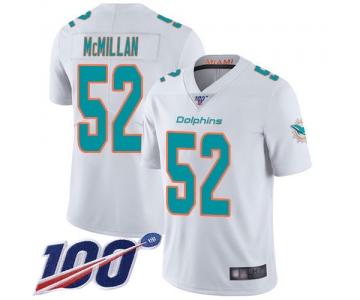 Nike Dolphins #52 Raekwon McMillan White Men's Stitched NFL 100th Season Vapor Limited Jersey