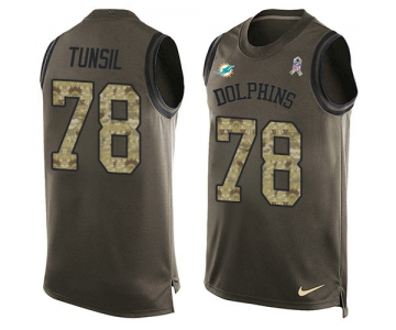 Nike Dolphins #78 Laremy Tunsil Green Men's Stitched NFL Limited Salute To Service Tank Top Jersey