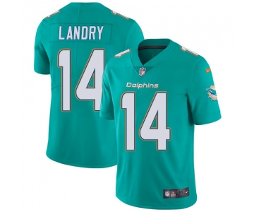 Nike Miami Dolphins #14 Jarvis Landry Aqua Green Team Color Men's Stitched NFL Vapor Untouchable Limited Jersey