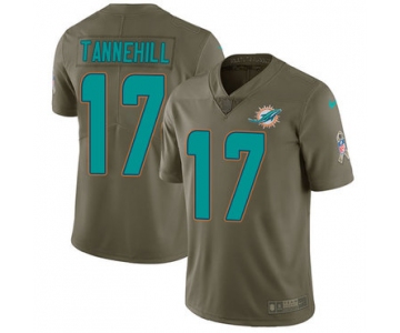 Nike Miami Dolphins #17 Ryan Tannehill Olive Men's Stitched NFL Limited 2017 Salute to Service Jersey
