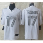 Nike Miami Dolphins #17 Ryan Tannehill Platinum White Limited Jersey