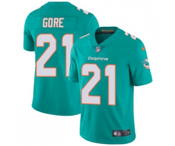 Nike Miami Dolphins #21 Frank Gore Aqua Green Team Color Men's Stitched NFL Vapor Untouchable Limited Jersey