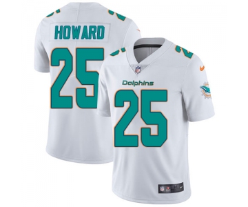 Nike Miami Dolphins #25 Xavien Howard White Men's Stitched NFL Vapor Untouchable Limited Jersey