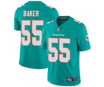 Nike Miami Dolphins #55 Jerome Baker Aqua Green Team Color Men's Stitched NFL Vapor Untouchable Limited Jersey
