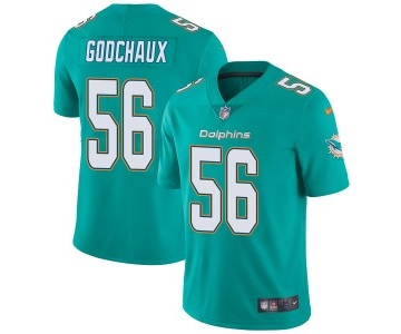 Nike Miami Dolphins #56 Davon Godchaux Men's Limited Aqua Team Color Vapor Untouchable Jersey