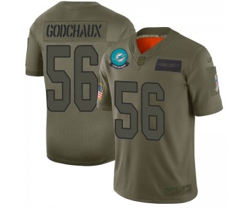 Nike Miami Dolphins #56 Davon Godchaux Men's Limited Camo 2019 Salute to Service Jersey