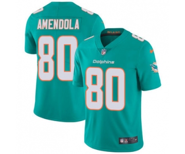 Nike Miami Dolphins #80 Danny Amendola Aqua Green Team Color Men's Stitched NFL Vapor Untouchable Limited Jersey