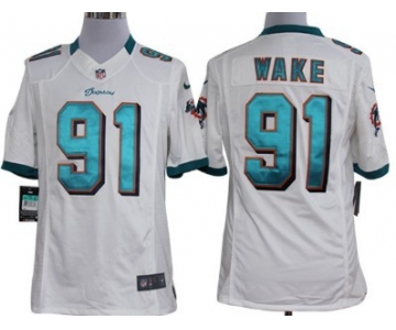 Nike Miami Dolphins #91 Cameron Wake White Limited Jersey