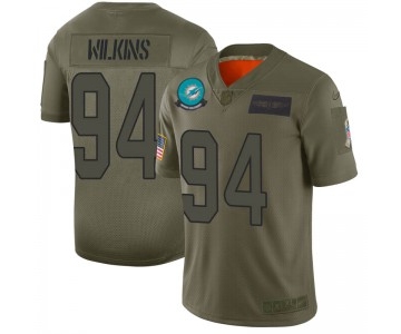 Nike Miami Dolphins #94 Christian Wilkins Men's Limited Camo 2019 Salute to Service Jersey