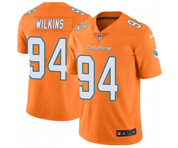 Nike Miami Dolphins #94 Christian Wilkins Men's Limited Color Orange Rush Nike Jersey