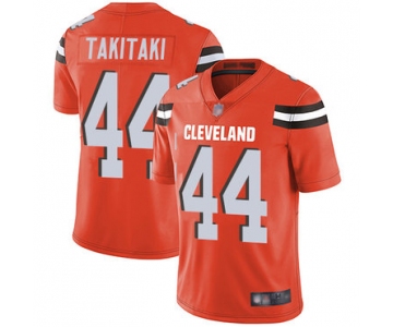Browns #44 Sione Takitaki Orange Alternate Men's Stitched Football Vapor Untouchable Limited Jersey