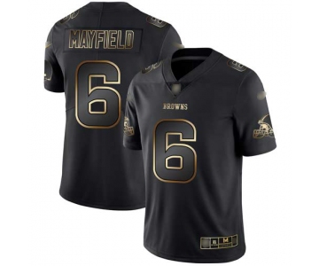 Browns #6 Baker Mayfield Black Gold Men's Stitched Football Vapor Untouchable Limited Jersey