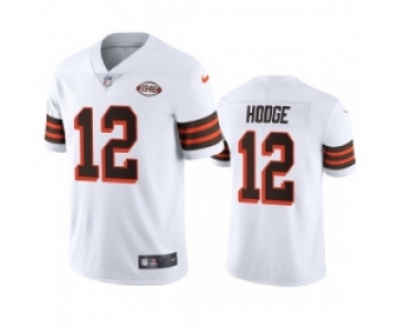 Cleveland Browns 12 Khadarel Hodge Nike 1946 Collection Alternate Vapor Limited NFL Jersey White