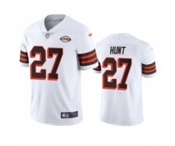 Cleveland Browns 27 Kareem Hunt Nike 1946 Collection Alternate Vapor Limited NFL Jersey White