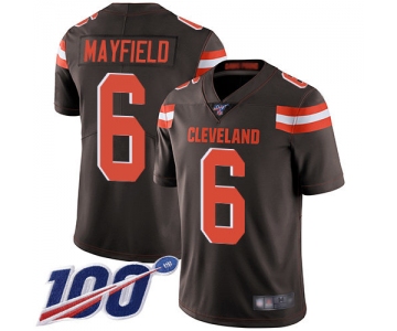 Cleveland Browns #6 Baker Mayfield Brown Team Color Men's Stitched Football 100th Season Vapor Limited Jersey