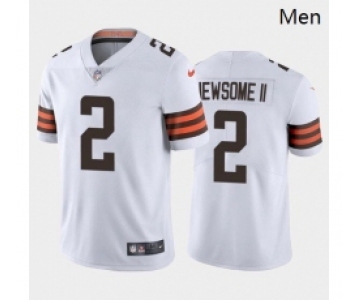 Men Cleveland Browns #2 Greg Newsome II White Brown 2021 Draft Jersey
