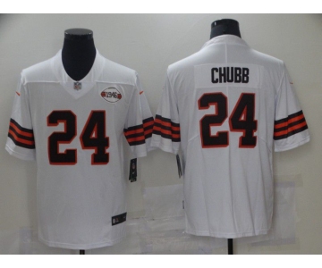 Men Cleveland Browns 24 Chubb White 1946 Nike Vapor Untouchable Limited 2021 NFL Jersey