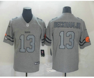 Men's Cleveland Browns #13 Odell Beckham Jr 2019 Gray Gridiron Vapor Untouchable Stitched NFL Nike Limited Jersey