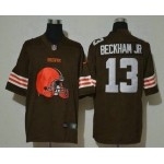 Men's Cleveland Browns #13 Odell Beckham Jr Brown 2020 Big Logo Vapor Untouchable Stitched NFL Nike Fashion Limited Jersey