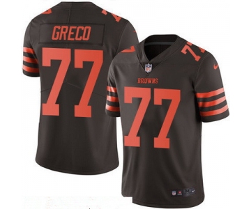 Men's Cleveland Browns #77 John Greco Brown 2016 Color Rush Stitched NFL Nike Limited Jersey