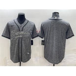 Men's Cleveland Browns Blank Gray With Patch Cool Base Stitched Baseball Jersey