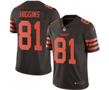 Men's Nike Cleveland Browns #81 Rashard Higgins Limited Brown Rush Vapor Untouchable NFL Jersey