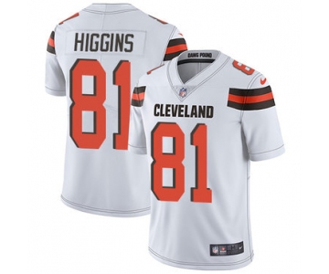 Men's Nike Cleveland Browns #81 Rashard Higgins White Vapor Untouchable Limited Player NFL Jersey