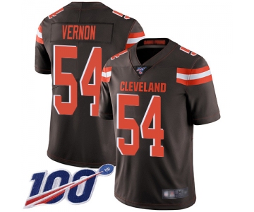 Nike Browns #54 Olivier Vernon Brown Team Color Men's Stitched NFL 100th Season Vapor Limited Jersey