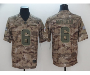 Nike Browns #6 Baker Mayfield Camo Men's Stitched NFL Limited 2018 Salute To Service Jersey