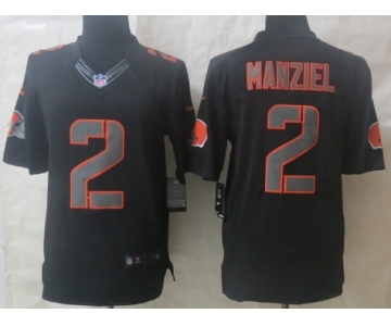 Nike Cleveland Browns #2 Johnny Manziel Black Impact Limited Jersey