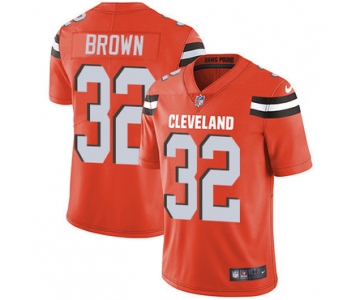 Nike Cleveland Browns #32 Jim Brown Orange Alternate Men's Stitched NFL Vapor Untouchable Limited Jersey