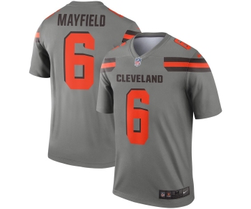 Nike Cleveland Browns 6 Baker Mayfield Gray Inverted Legend Jersey